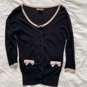 Black Cardigan with Bows
